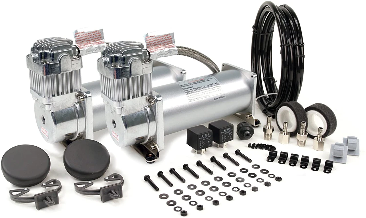 VIAIR 450C Dual Silver High-Performance Air Compressor Value Pack 150 PSI (45012)