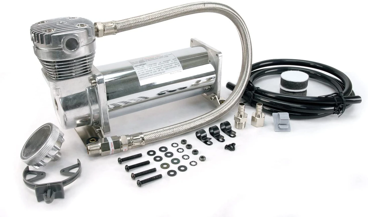 VIAIR 460C Chrome Compressor Kit 3/8" Port 12V 100% Duty Sealed (46043)