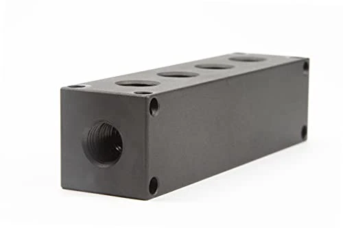 VIAIR 6-Port Billet Manifold with Mounting Bracket 1/4 NPT Black (92820)