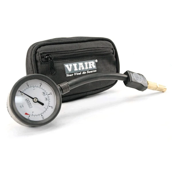 VIAIR 2.5" Tire Gauge Kit 0-15 PSI with Hose and Storage Pouch (90059)