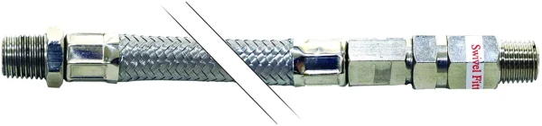 VIAIR Stainless Steel Braided Leader Hose 24-inch 3/8" M to M NPT (92791)