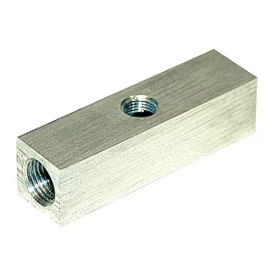 VIAIR 1/4" Female Tee Billet Manifold 1/4"F x 1/4"F x 1/8"F NPT Adapter (92821)