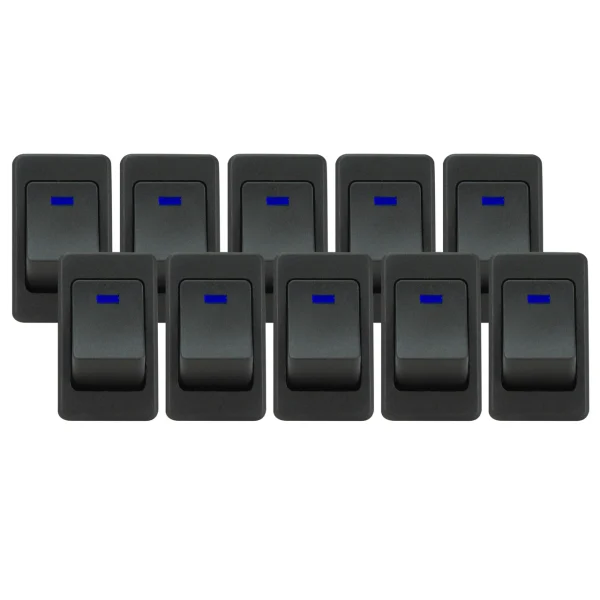 VIAIR 35A 12V No-Logo Blue LED Rocker Switch Bulk Pack 10 Units (90124-BP)