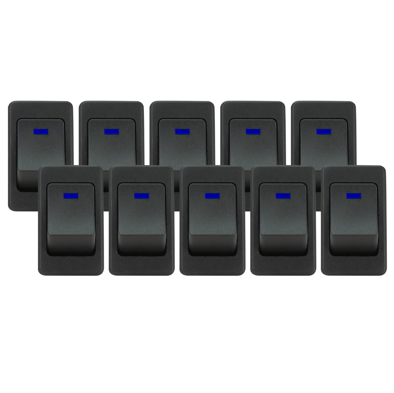VIAIR 35A 12V No-Logo Blue LED Rocker Switch Bulk Pack 10 Units (90124-BP)