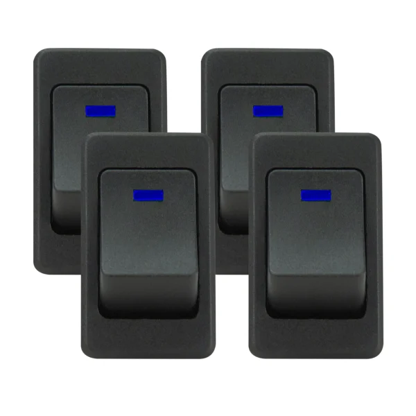 VIAIR 35A 12V No-Logo Rocker Switch Blue LED 4-Pack (90127)