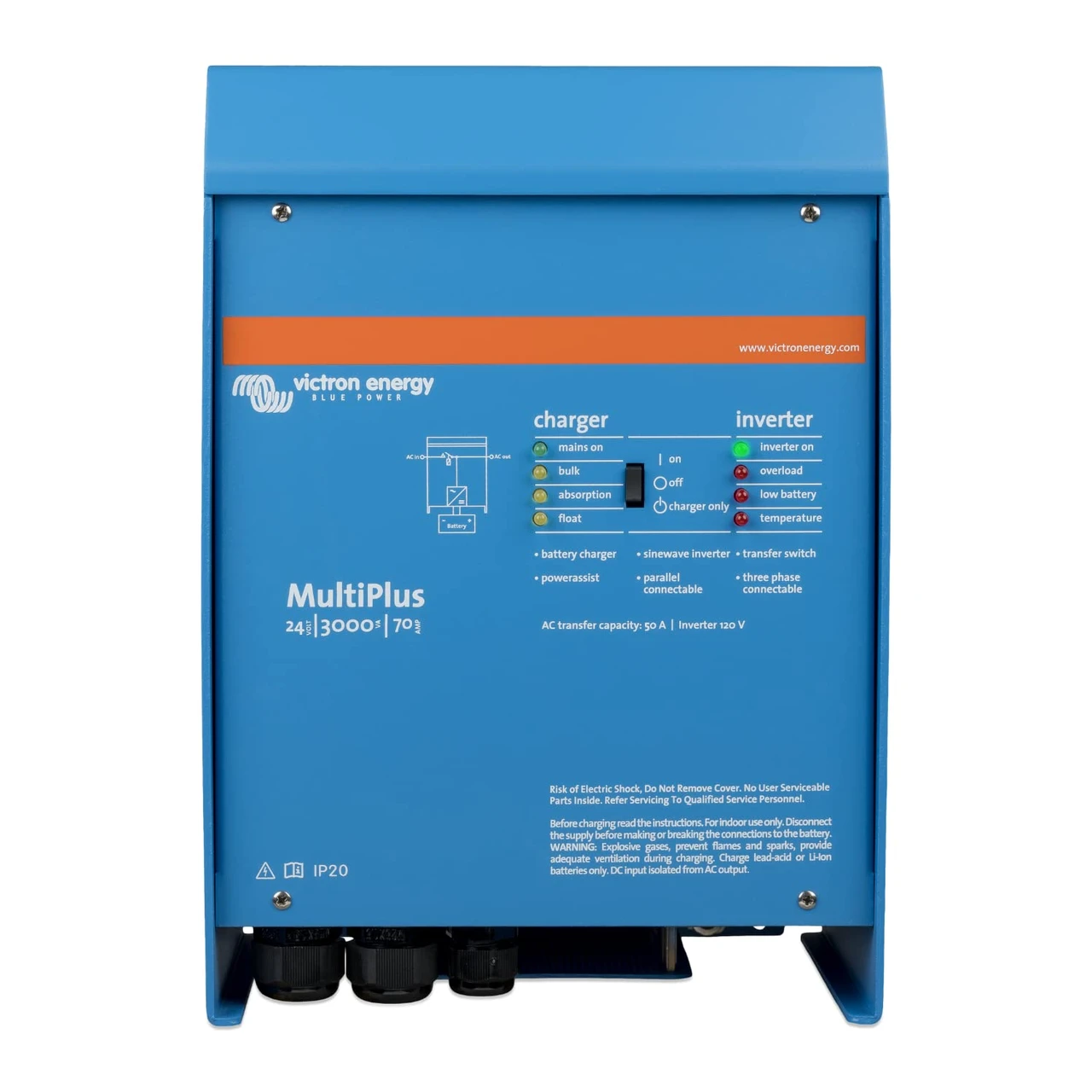 Victron MultiPlus 24/3000/70-50 120V VE.Bus Inverter Charger (PMP243021102)