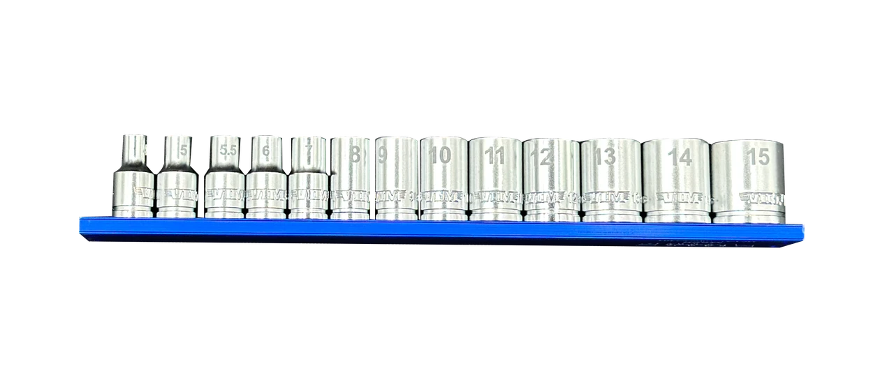 VIM Tools 13-Piece 1/4" Drive Metric Socket Set with Magrail (SM400)