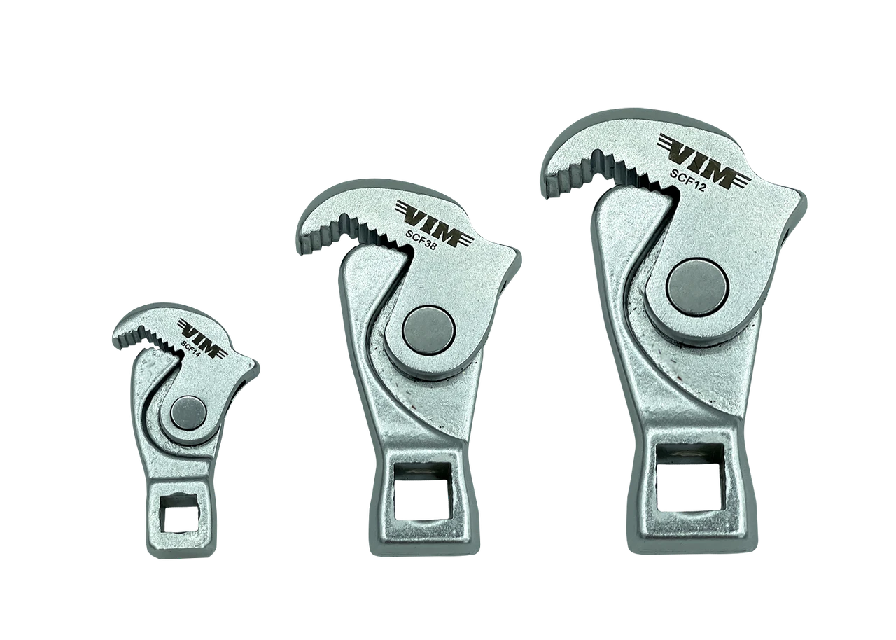 VIM Tools 3 Pc. Spring Loaded Crowfoot Wrench Set (1/4", 3/8", 1/2") (SCF100)