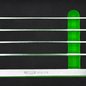 Five VIM long flex-head wrenches in a dark holder with green accents