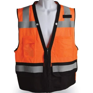 Walkers Safety Surveyor Safety Vest - Orange/Black (X-Large) (GWP-SF-VSUR-OR-XL)