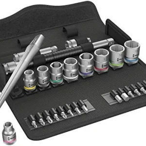 Wera 8100 SB 7 Zyklop Metal Ratchet Set, 3/8" Drive, Metric, 29 Pieces (05004047001)