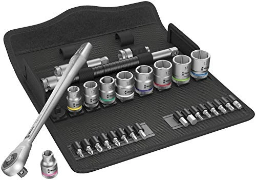 Wera 8100 SB 7 Zyklop Metal Ratchet Set, 3/8" Drive, Metric, 29 Pieces (05004047001)