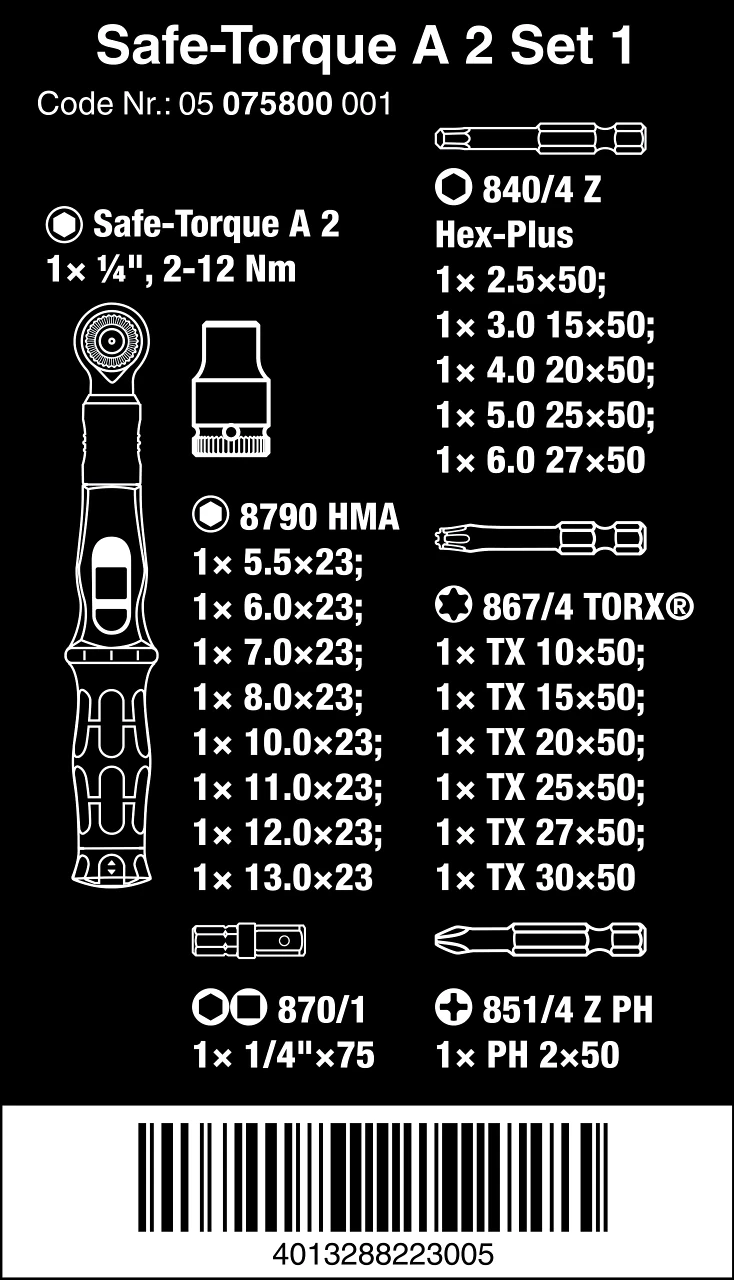 Wera Safe-Torque A 2 Set 1 Torque Wrench Set (05075832001) — product image 2