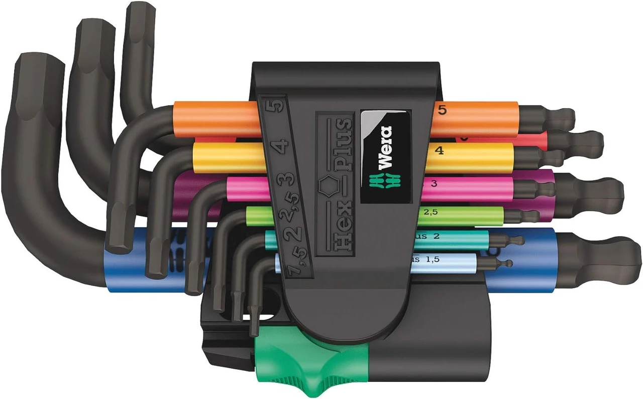 Wera 950/9 Hex-Plus Multicolour 2 L-Key Set, Metric, BlackLaser, 9pc (5133164001)