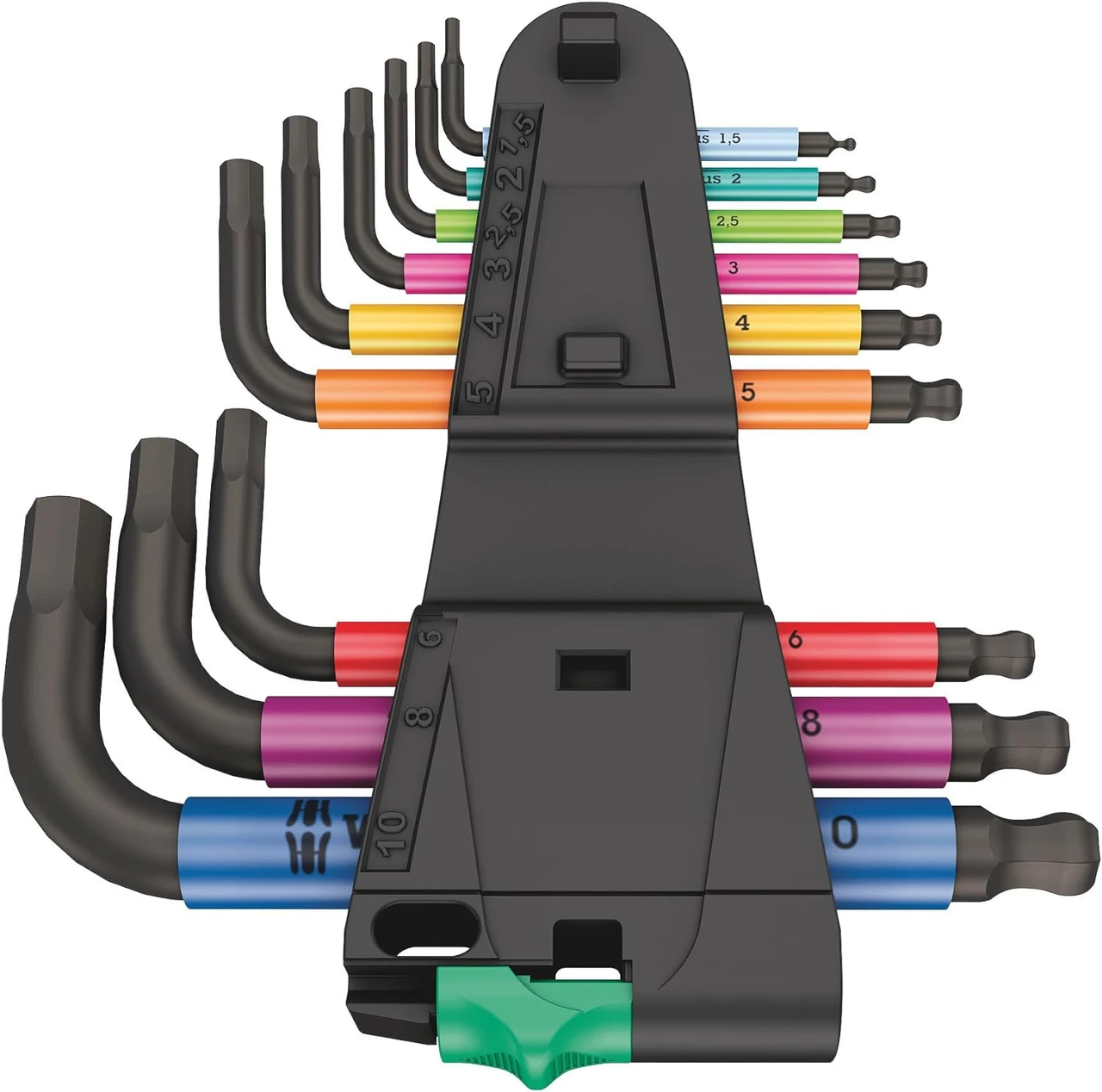 Wera 950/9 Hex-Plus Multicolour 2 L-Key Set, Metric, BlackLaser, 9pc (5133164001) — product image 2
