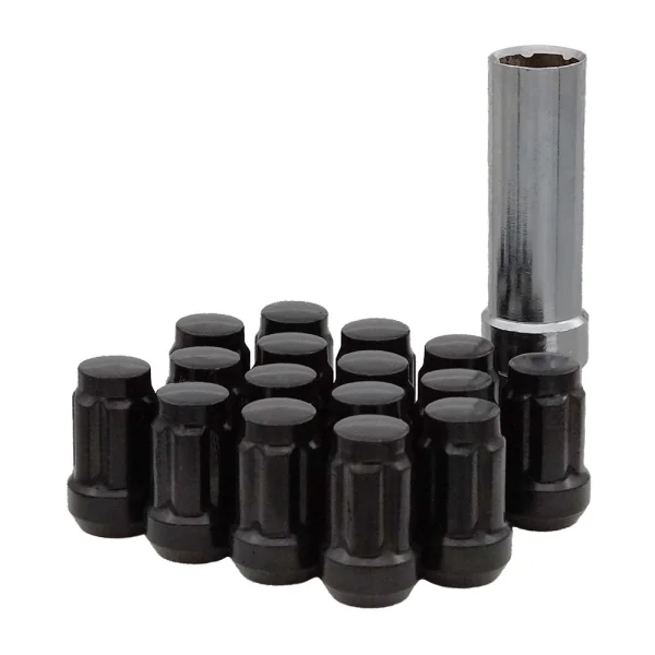 West Coast 12x1.25 ATV Spline Lug Nuts 1.38" 4-Lug Wheel Install Kit Black (DFC-54125B)