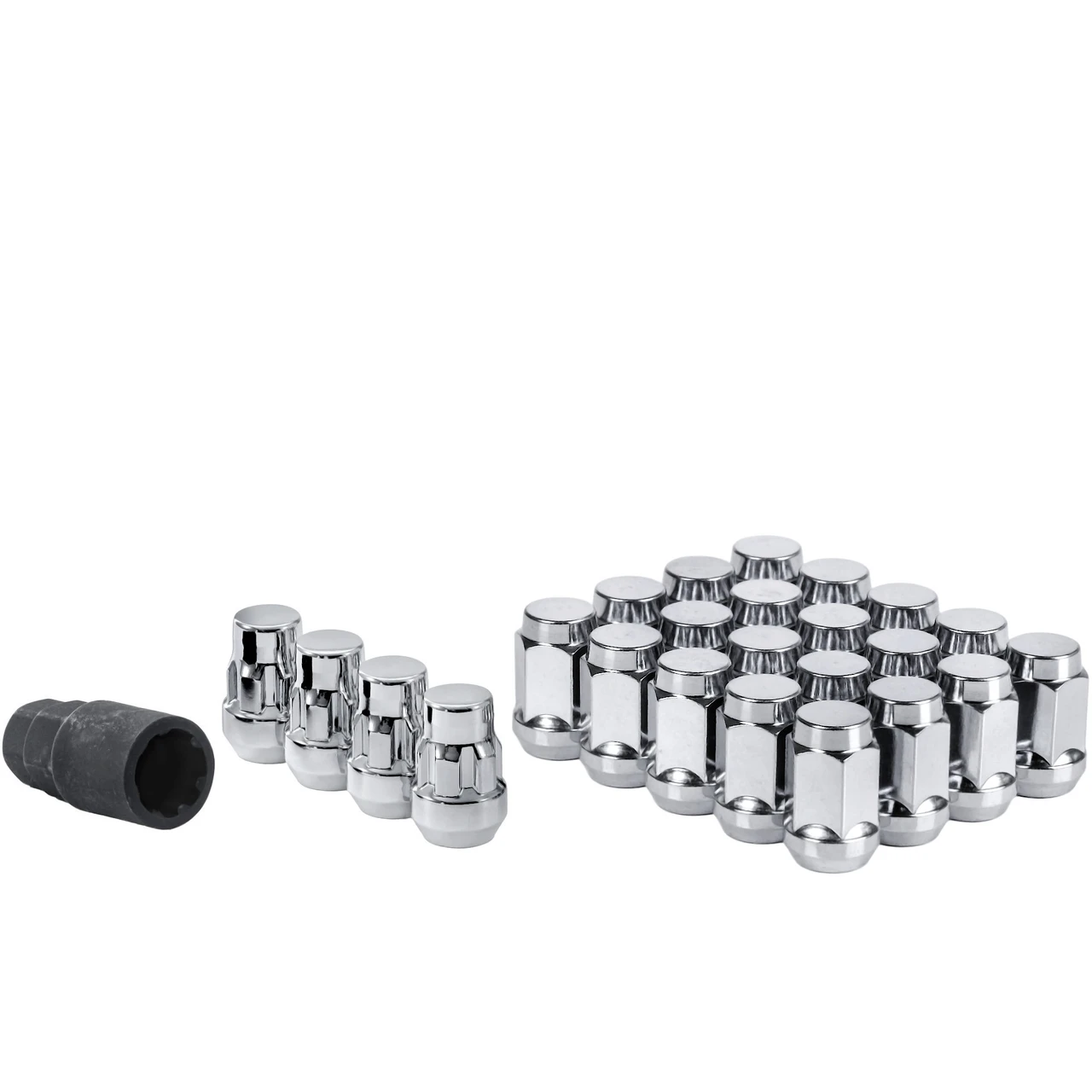 West Coast 12x1.25 Bulge Acorn Lug Nuts 3/4" Hex 1.38" 6 Lug Install Kit Chrome (W56125B)