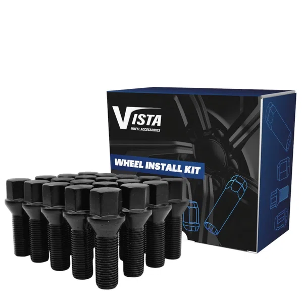 West Coast 12x1.25 Conical Lug Bolt 17mm Hex 27mm 5 Lug Install Kit Black (DPC27025DCBHB)