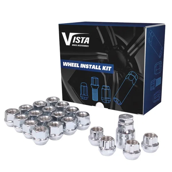 West Coast 12x1.25 Open Bulge Acorn Lug Nuts 3/4" Hex 0.85" 6 Lug Install Kit Chrome, SD-23 (DPC56125O)