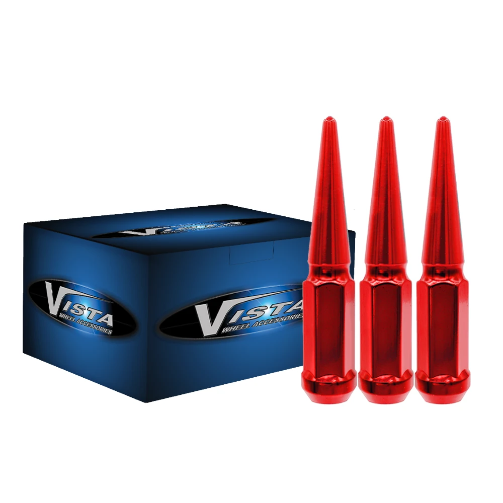 West Coast 12x1.25 Spike Lug Nuts 3/4" Hex 100mm 5 Lug Install Kit Red (DPC55125LSPKR) — product image 2
