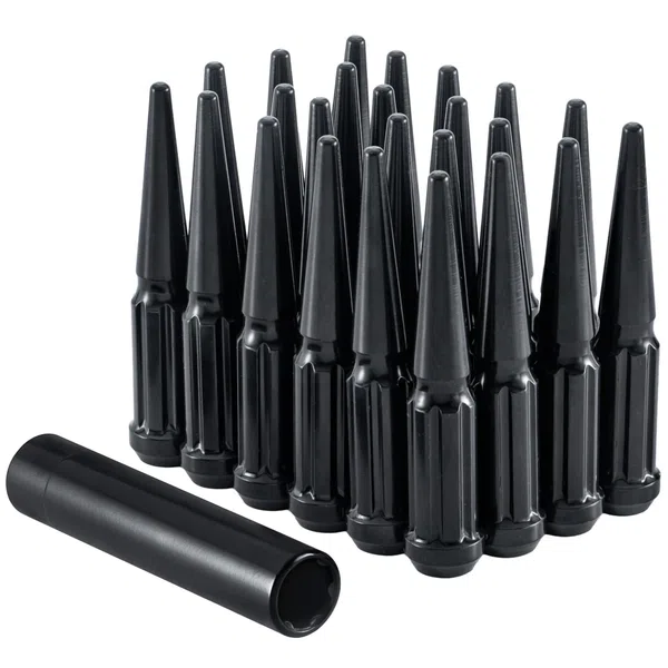 West Coast 12x1.25 Spike Lug Nuts 4.37" 6 Lug Install Kit Black (W56125LSPKSB)