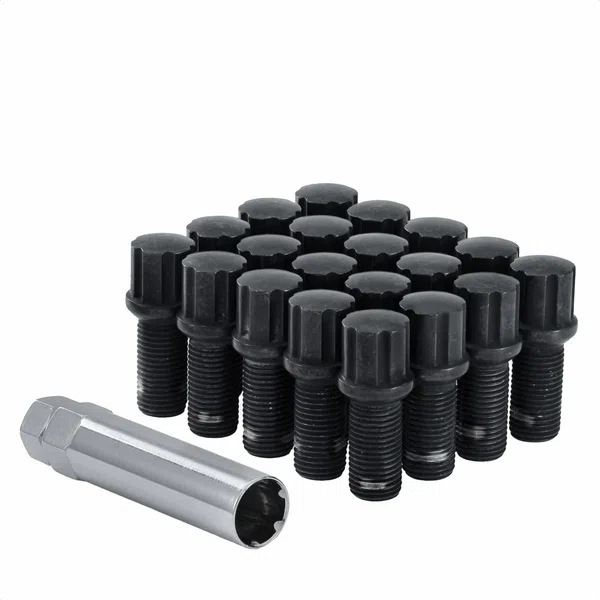 West Coast 12x1.5 Ball Lug Bolt 17mm Hex 27mm Black (W27015BBB)