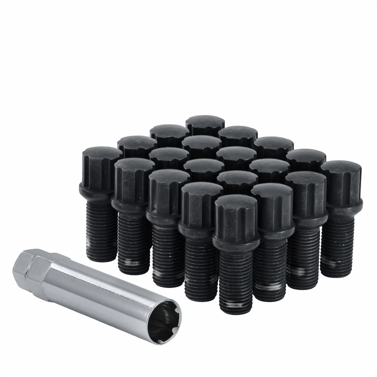 West Coast 12x1.5 Ball Lug Bolt 17mm Hex 27mm Black (W27015BBB) — product image 2