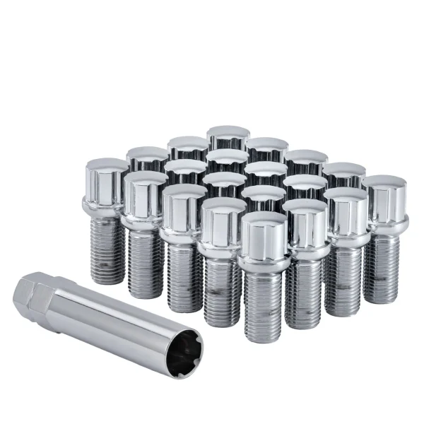 West Coast 12x1.5 Ball Spline Lug Bolt 33mm 5 Lug Install Kit Chrome (W33015BB)