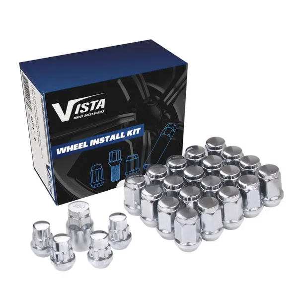 West Coast 12x1.5 Bulge Acorn Lug Nuts 3/4" Hex 1.38" 6 Lug Install Kit Chrome (DPC56015B)