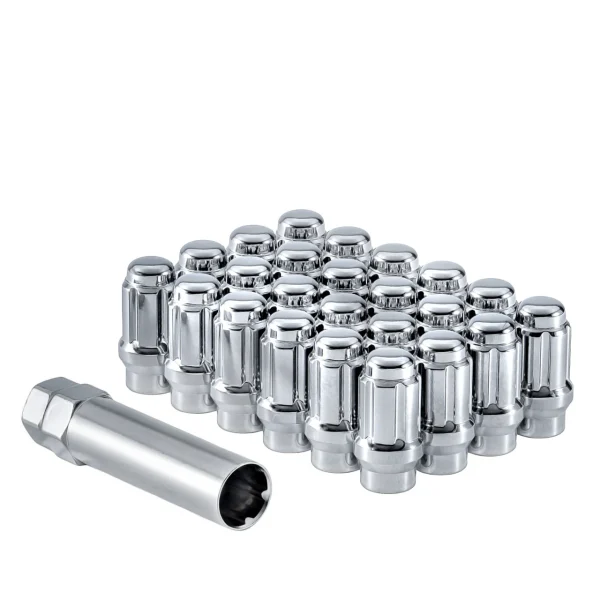 West Coast 12x1.5 Bulge Acorn Spline ET Lug Nuts 1.55" 6 Lug Install Kit Chrome (W56015SE)