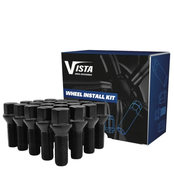 West Coast 12x1.5 Conical Lug Bolt 17mm Hex 39mm 5 Lug Install Kit Black (DPC39015CBHB)