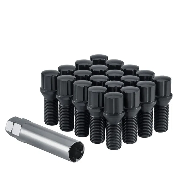 West Coast 12x1.5 Conical Spline Lug Bolt 27mm 5 Lug Install Kit Black (W27015CBB)