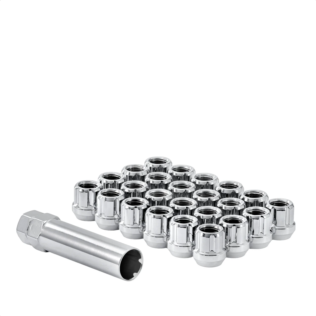 West Coast 12x1.5 Open Bulge Acorn Spline Lug Nuts 0.85" 6 Lug Install Kit Chrome (W56015STO) — product image 2