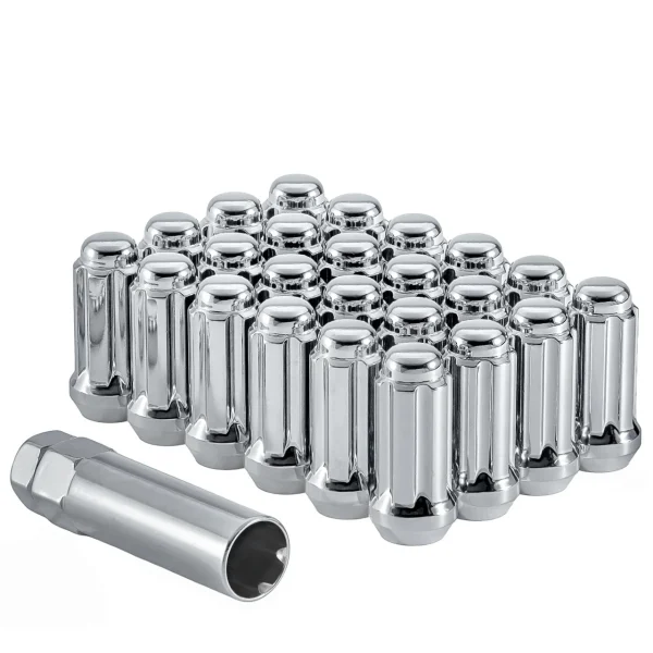 West Coast 12x1.75 Bulge Acorn Spline Lug Nuts 1.9" 5 Lug Install Kit Chrome - 103771 (W55175ST)