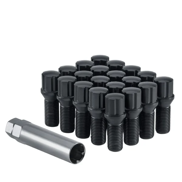 West Coast 14x1.25 Conical Spline Lug Bolt 27mm 5 Lug Install Kit Black (W27025CBB)