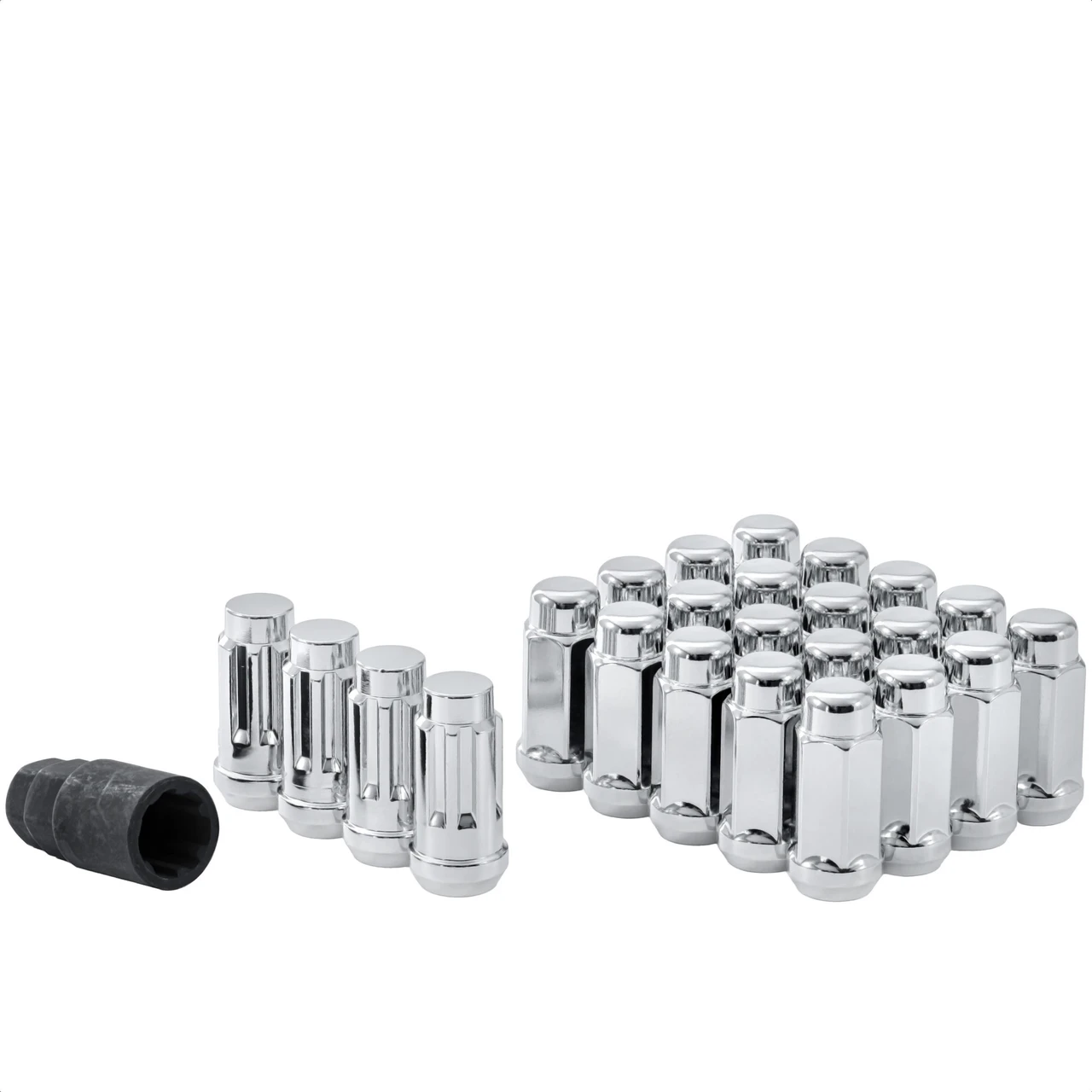 West Coast 14x1.5 Bulge Acorn Lug Nuts 3/4" Hex 1.9" 5 Lug Install Kit Chrome (W55014L) — product image 2