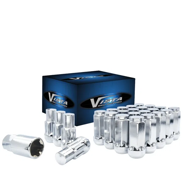 West Coast 14x1.5 Bulge Acorn Lug Nuts 3/4" Hex 1.9" 6 Lug Install Kit Chrome, SD-53 (DPC58014L)