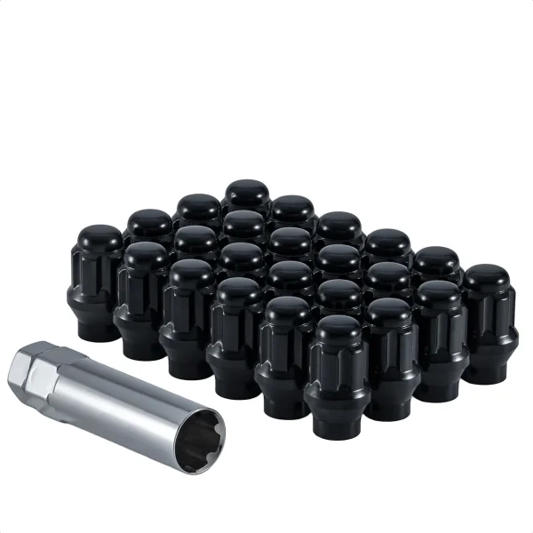 West Coast 14x1.5 Bulge Acorn Spline ET Lug Nuts 1.55" 5 Lug Install Kit Black (W55014SEB)