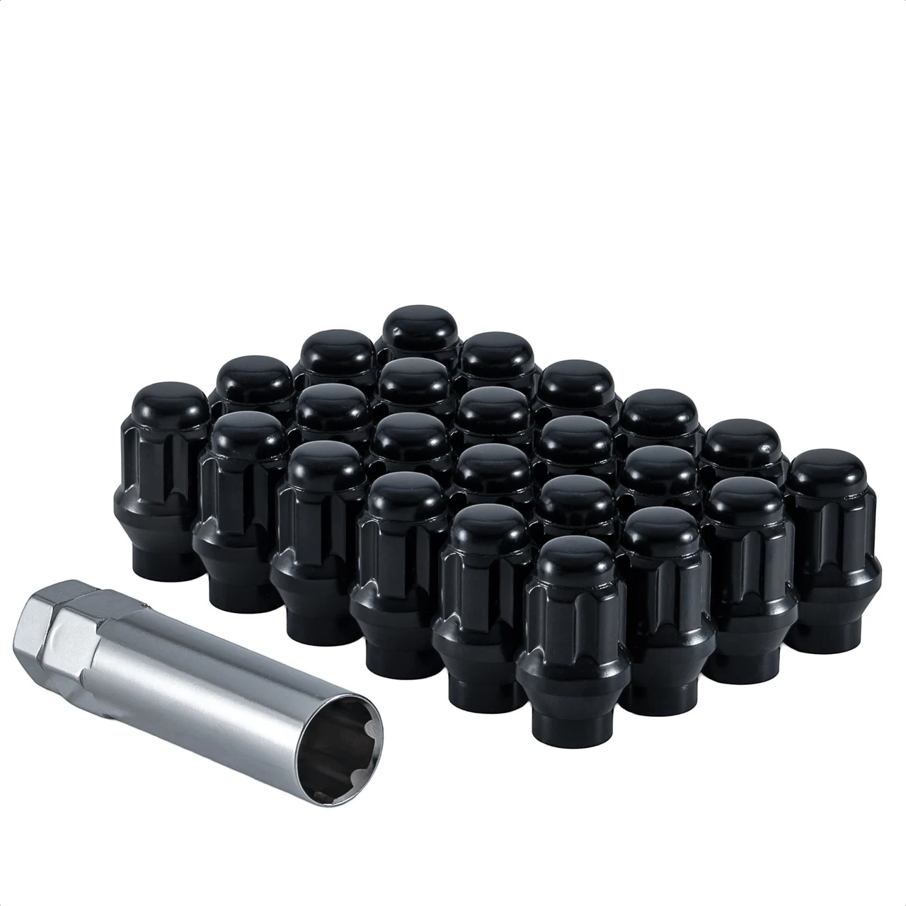West Coast 14x1.5 Bulge Acorn Spline ET Lug Nuts 1.55" 5 Lug Install Kit Black (W55014SEB) — product image 2