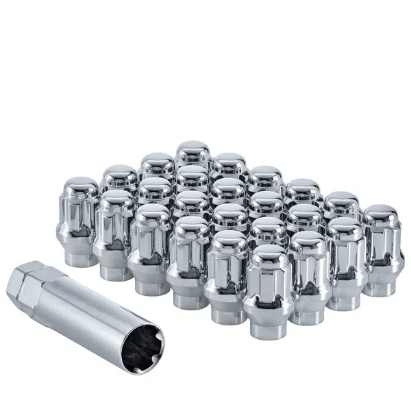 West Coast 14x1.5 Bulge Acorn Spline ET Lug Nuts 1.55" 5 Lug Install Kit Chrome - 87345 (W5514SE)