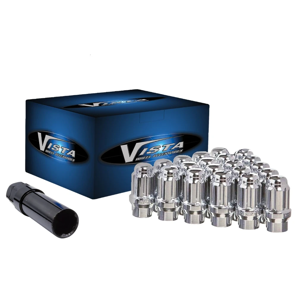 West Coast 14x1.5 Bulge Acorn Spline ET Lug Nuts 1.55" 5 Lug Install Kit Chrome (DPC5514SE)