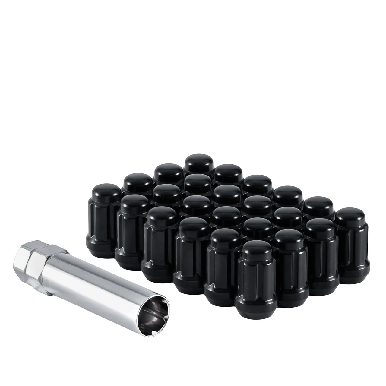 West Coast 14x1.5 Bulge Acorn Spline Lug Nuts 1.38" 5 Lug Install Kit Black (W55014SB)