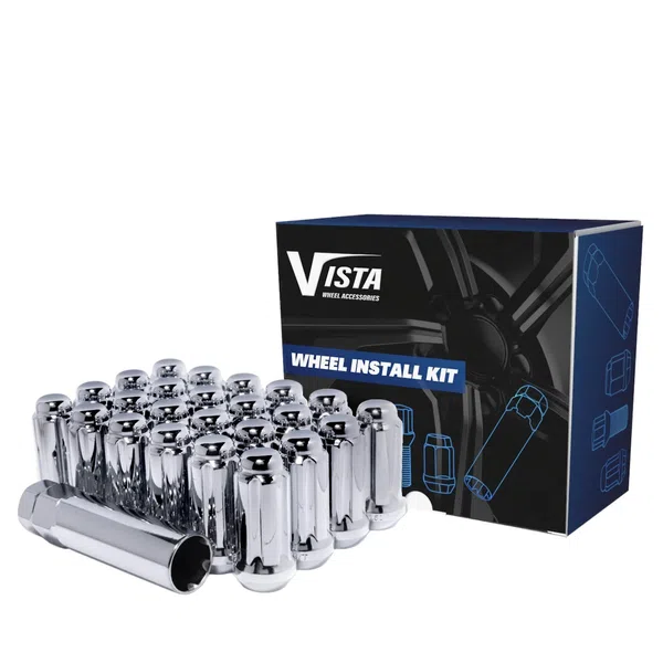 West Coast 14x1.5 Bulge Acorn Spline Lug Nuts 1.9" 5 Lug Install Kit Chrome (DPC5514ST)