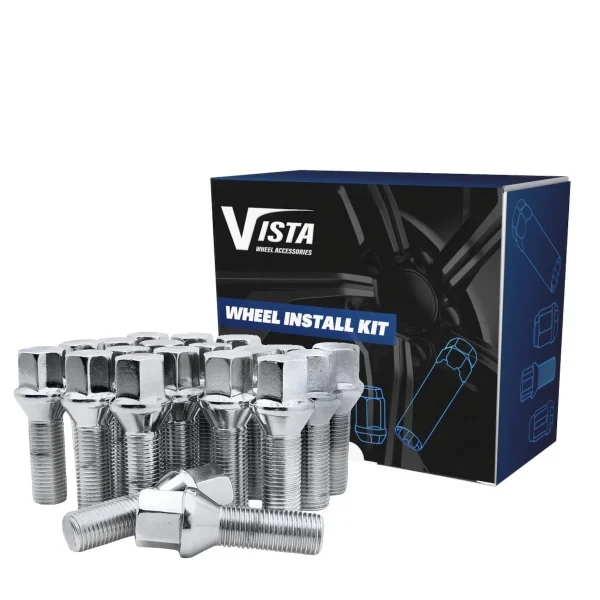 West Coast 14x1.5 Conical Lug Bolt 17mm Hex 24mm 5 Lug Install Kit Chrome (DPC24014CBH)