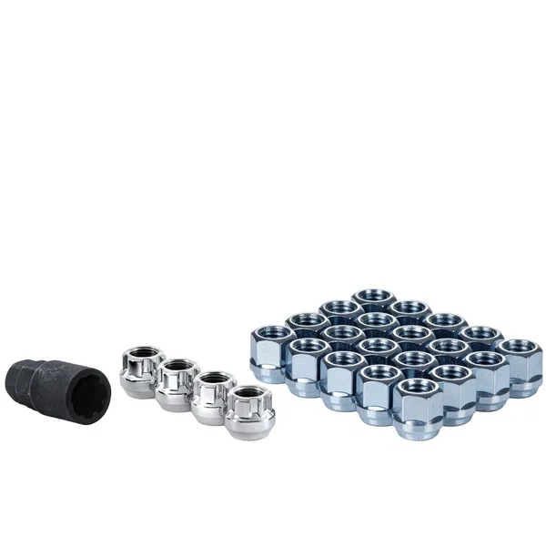 West Coast 14x1.5 Open Bulge Acorn Lug Nuts 3/4" Hex 0.85" 5 Lug Install Kit Chrome (W55014O)
