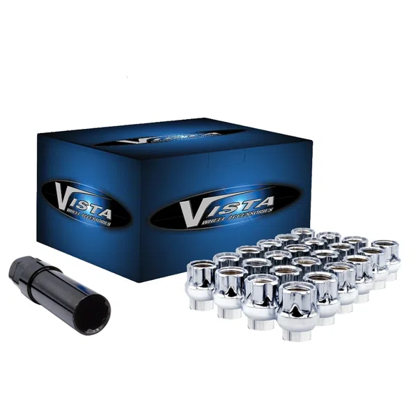 West Coast 14x1.5 Open Bulge Acorn Spline ET Lug Nut 1.15" 5 Lug Install Kit Chrome (DPC5514SEO)