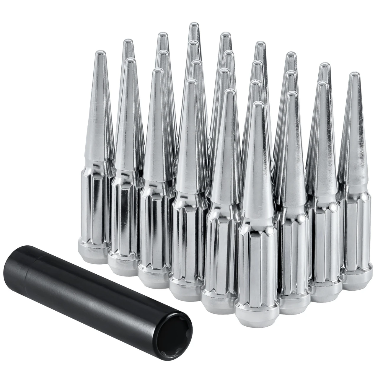 West Coast 14x1.5 Spike Lug Nuts 112mm 6 Lug Install Kit Chrome (W5614LSPKS) — product image 2