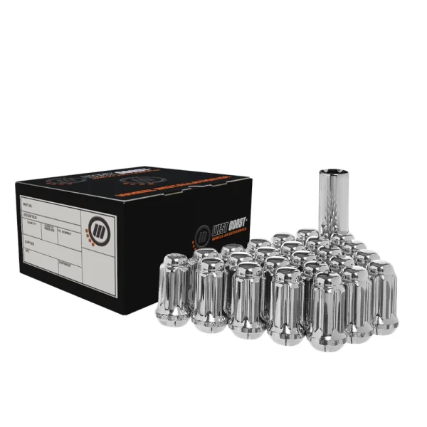 West Coast 14x1.5 Spline Lug Nuts 1.65" 6 Lug Install Kit Chrome (W5614SM)