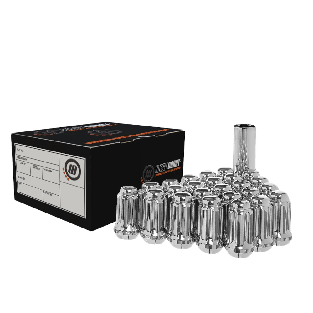West Coast 14x1.5 Spline Lug Nuts 1.65" 6 Lug Install Kit Chrome (W5614SM) — product image 2