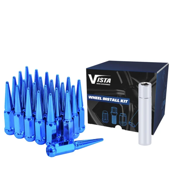 West Coast 14x2 Spike Lug Nuts 3/4" Hex 111mm 6 Lug Install Kit Blue (DPC5642LSPKBL)